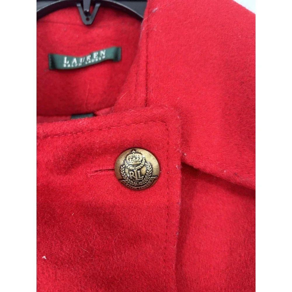 Lauren Ralph‎ Lauren Wool Blend Double Breasted Pea Coat Collared Womens Size 8